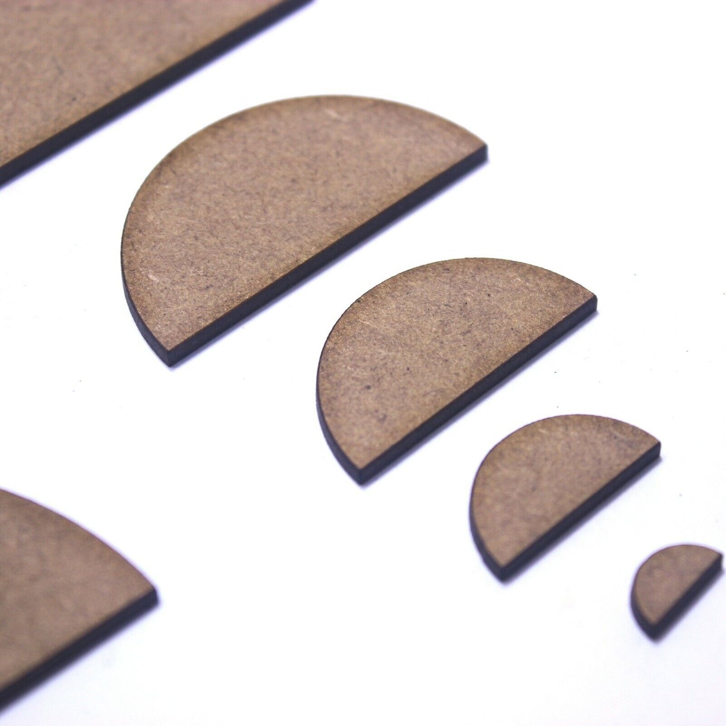 Semicircle Shape, Various Sizes, 2mm MDF Wood. Half Circle, semi circle