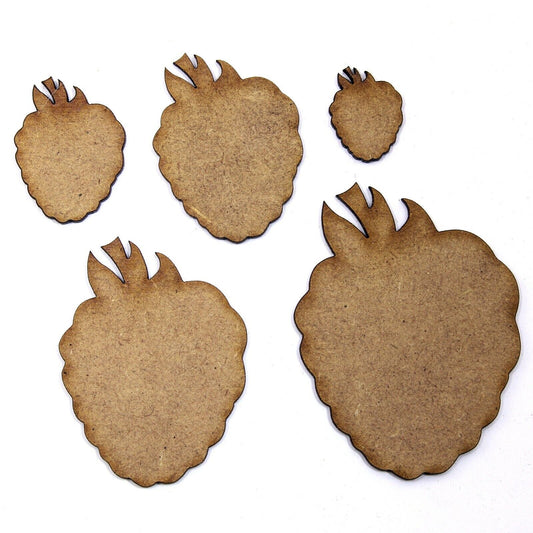 Raspberry Craft Shape, Various Sizes, 2mm MDF Wood. Fruit