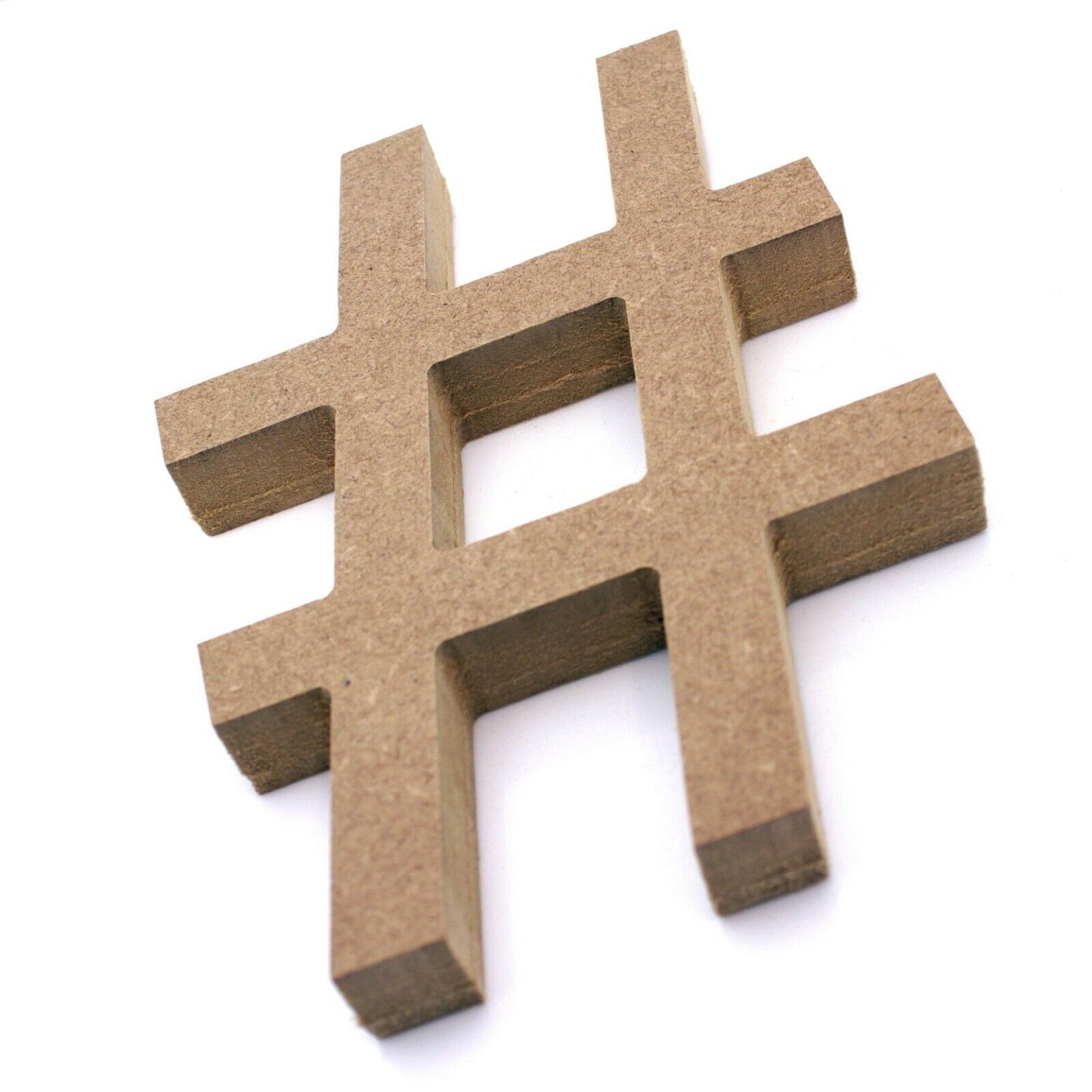 Free Standing 18mm MDF Hash Symbol Craft Shape Various Sizes. Hashtag