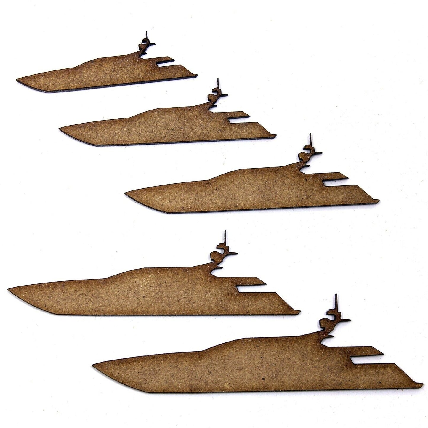 Motorboat Craft Shapes. Various Sizes. 2mm MDF Wood, Boating, Marine, yacht