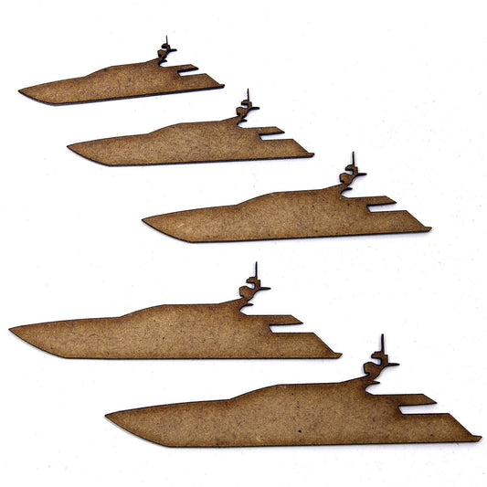 Motorboat Craft Shapes. Various Sizes. 2mm MDF Wood, Boating, Marine, yacht