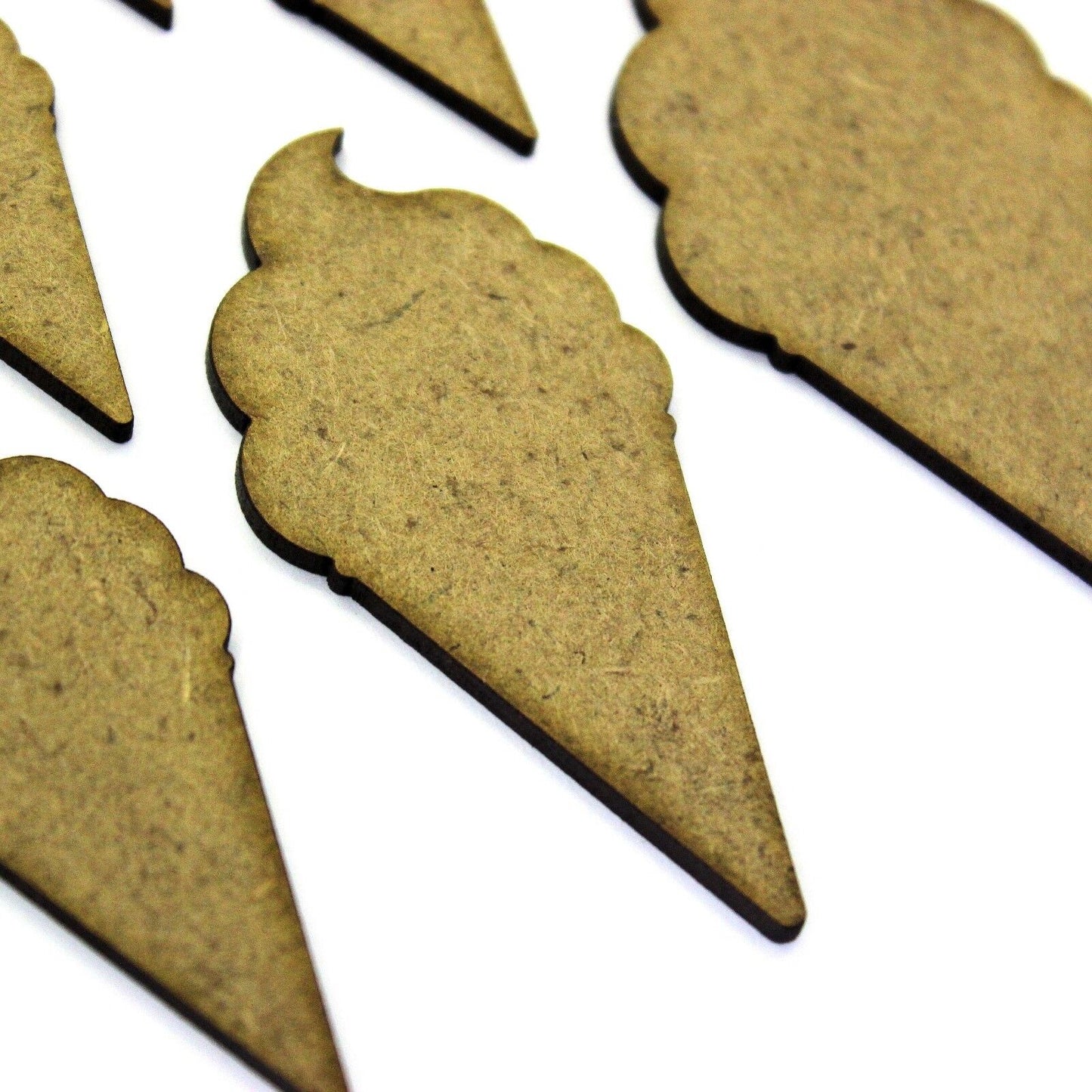 Ice Cream Craft Shape. 2cm to 20cm. 2mm MDF Wood. Beach, Seaside, Summer Holiday