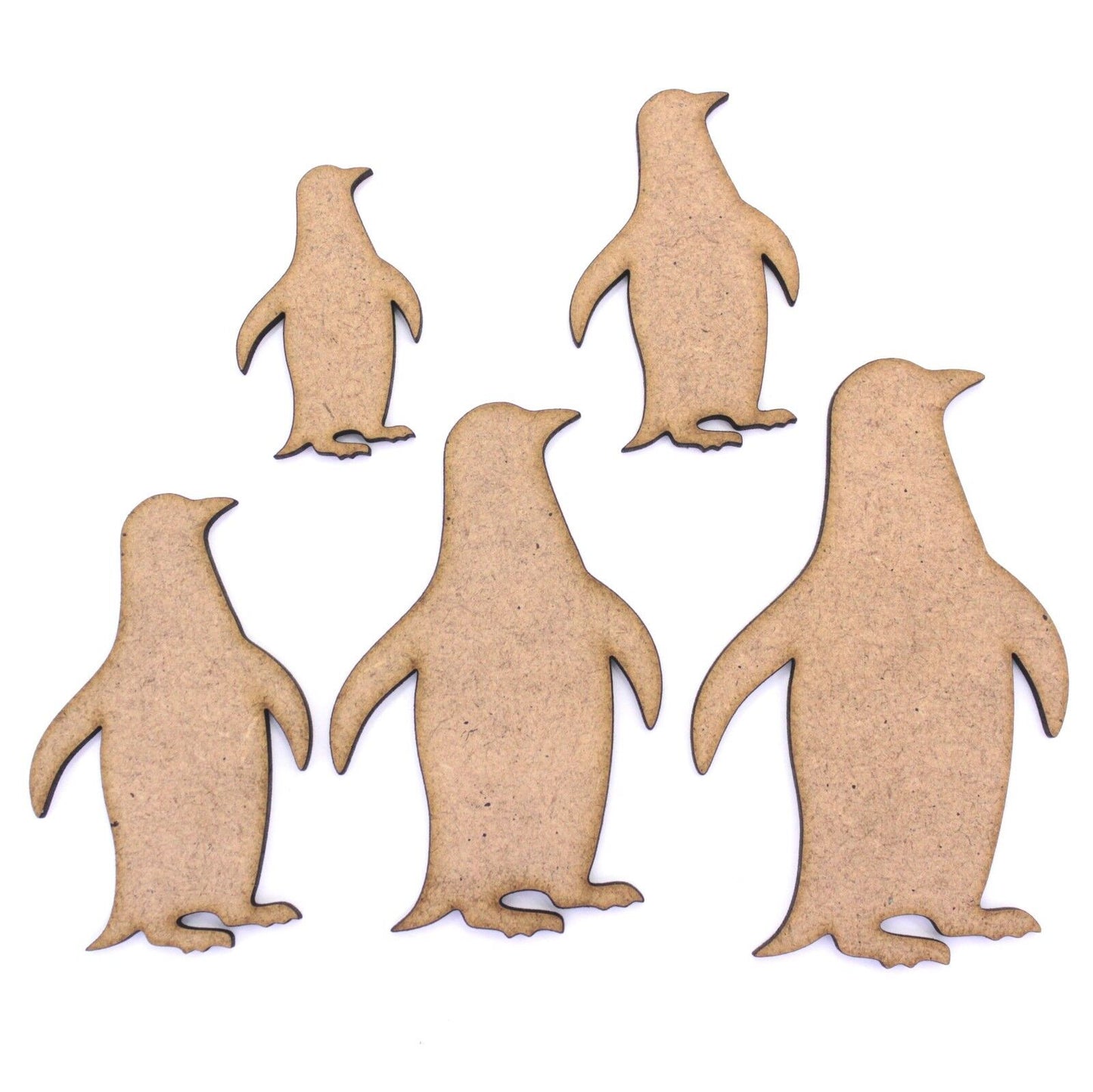 Penguin Craft Shape, Various Sizes, 2mm MDF Wood. Bird, Antarctic, Winter, Cold