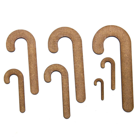 Candy Cane Craft Shape, Various Sizes, 2mm MDF Wood. Christmas