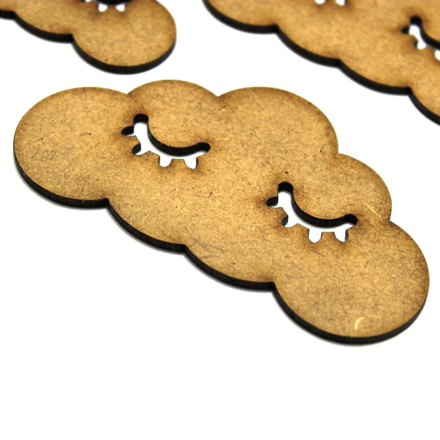 Cloud with Sleepy Eyes Craft Shape, Various Sizes, 2mm MDF Wood. Night, Lashes