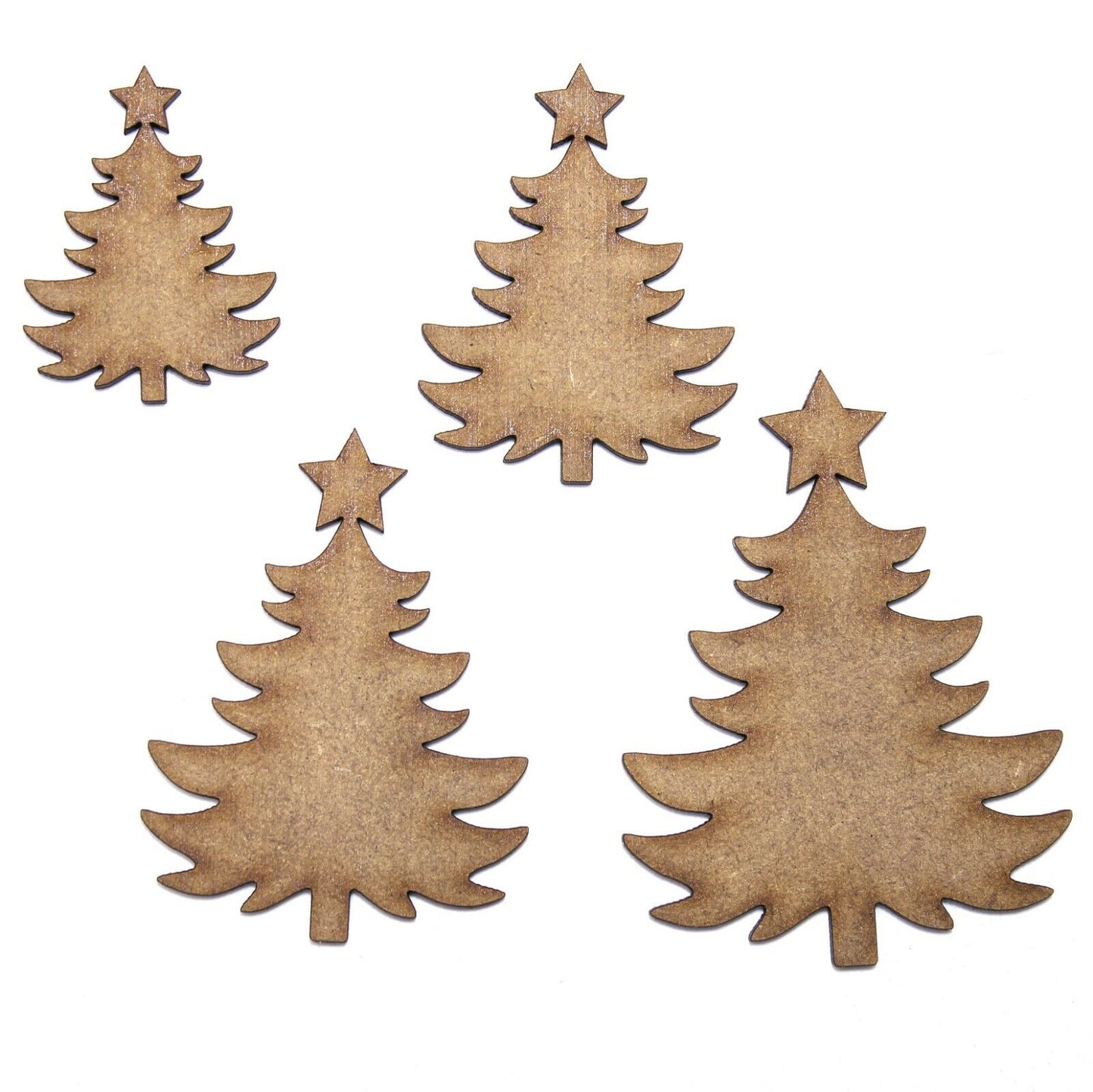 Bushy Christmas Tree Craft Shape, Various Sizes, 2mm MDF Wood. Festive, xmas,