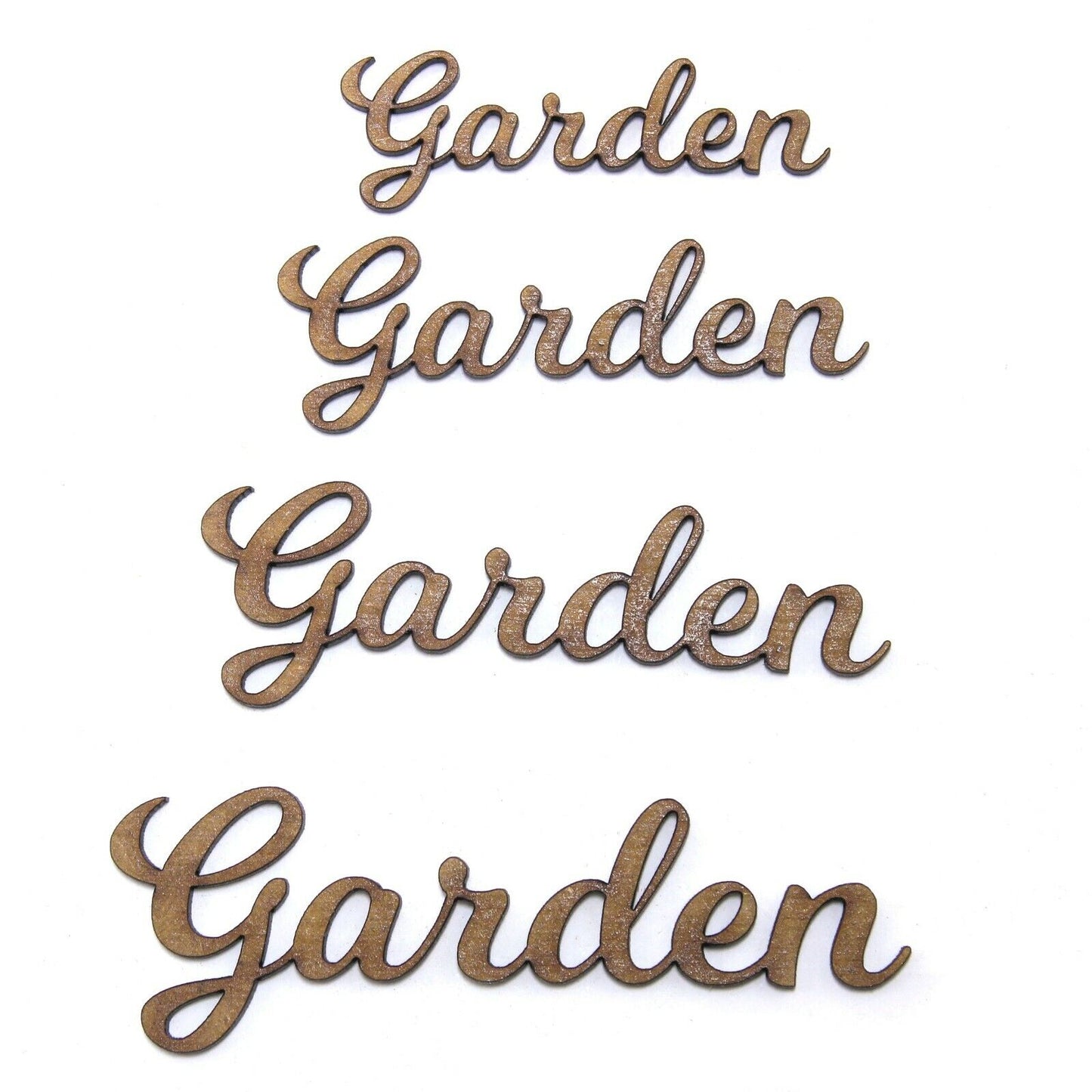 Garden Word Craft Shape, Various Sizes, 2mm MDF Wood.
