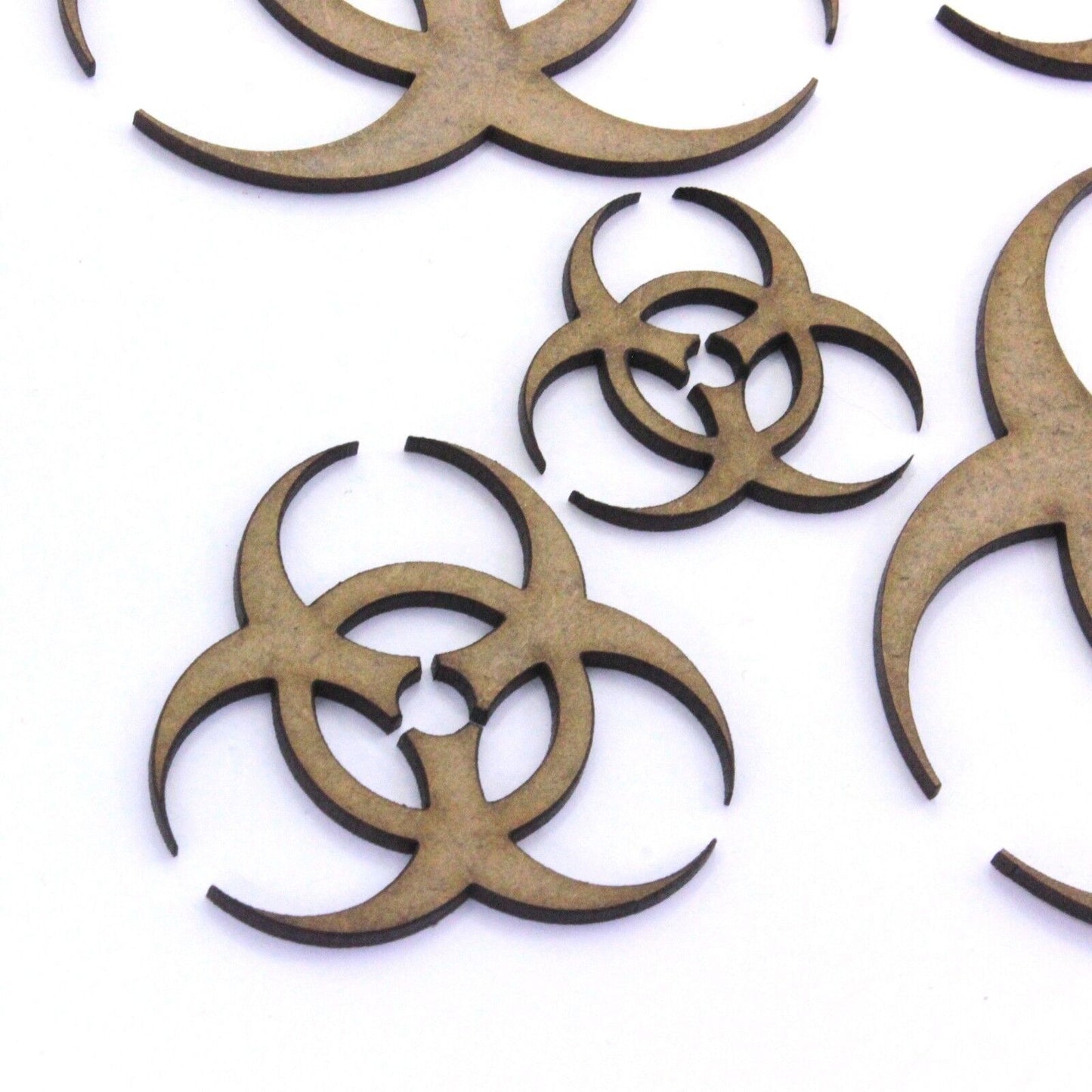 Biohazard Symbol Craft Shape, Various Sizes, 2mm MDF Wood. Chemical, Environment