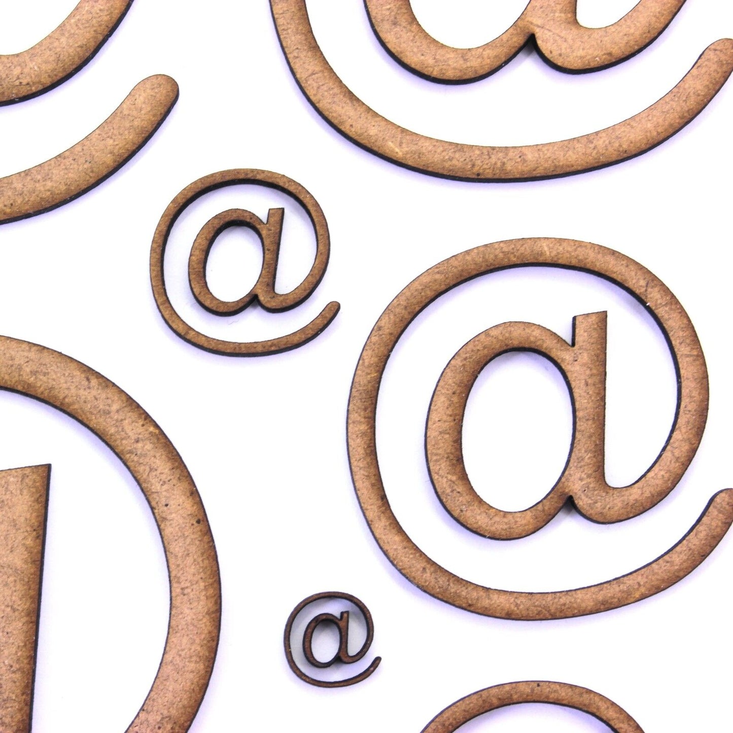 At '@' Sign Symbol. Craft Shapes, Embellishments, Decorations, 2mm MDF
