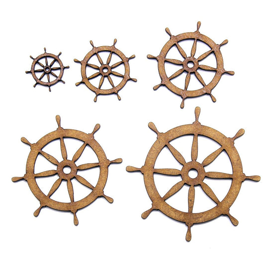 Ship Wheel Craft Shape, Various Sizes, 2mm MDF. Sailing, Marine, Boat