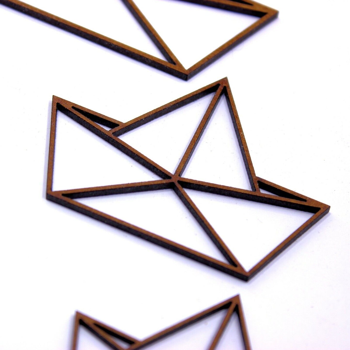 Origami Boat Geometric Craft Shape, Various Sizes, 2mm MDF Wood.