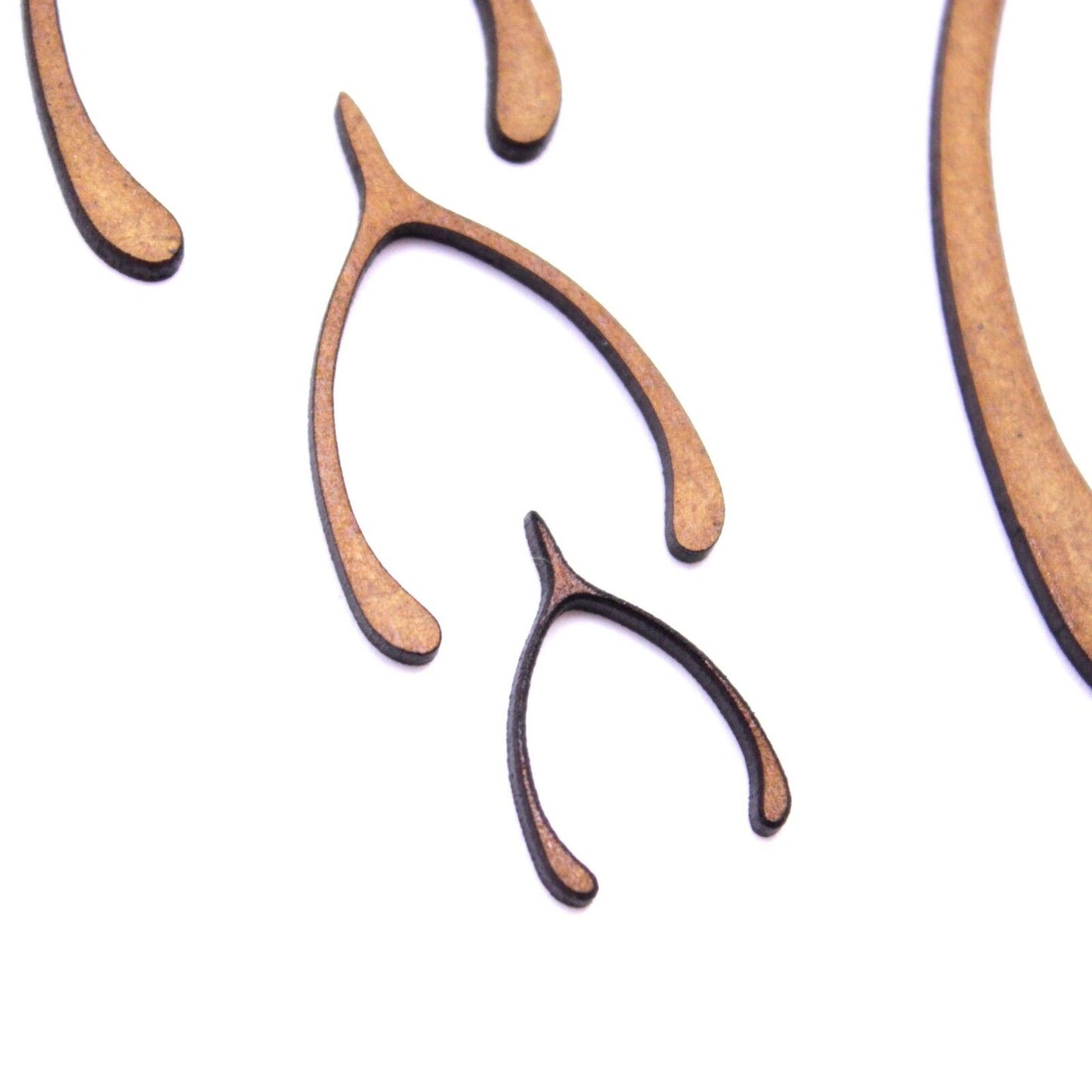 Wishbone Craft Shape, Various Sizes, 2mm MDF Wood. Luck