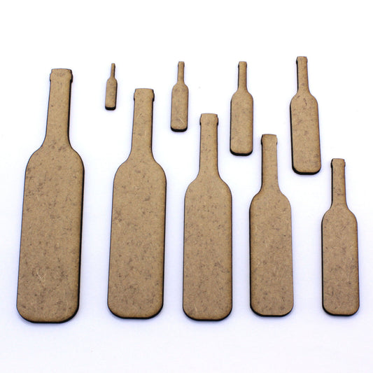 Wine Bottle Craft Shapes, Embellishments, Tags, Decorations. 2mm MDF Wood