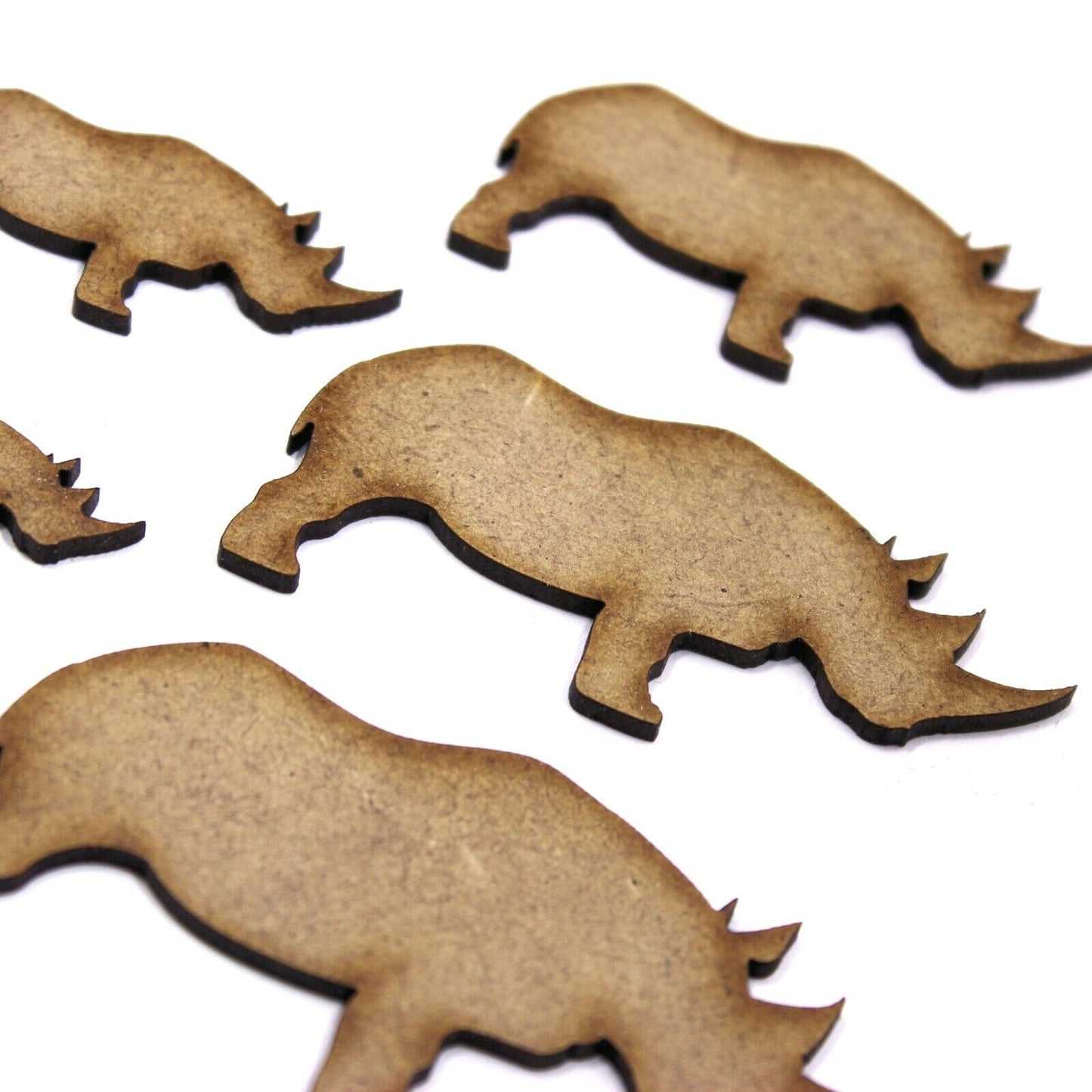 Rhino Craft Shape, Various Sizes, 2mm MDF Wood. Rhinoceros, africa, safari, asia