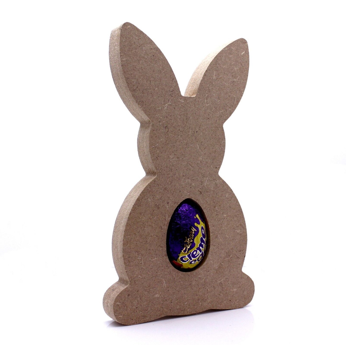 Free Standing 18mm MDF Easter Bunny Egg Holder Shape. Kinder Egg, Creme Egg.