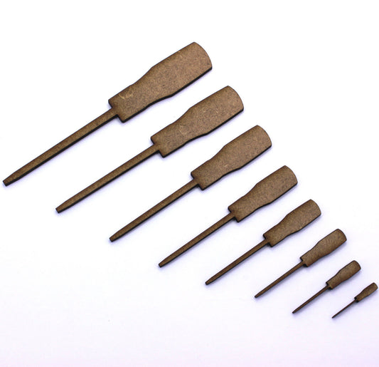 Screwdriver Craft Shapes, Embellishments, Decorations, 2mm MDF Tools