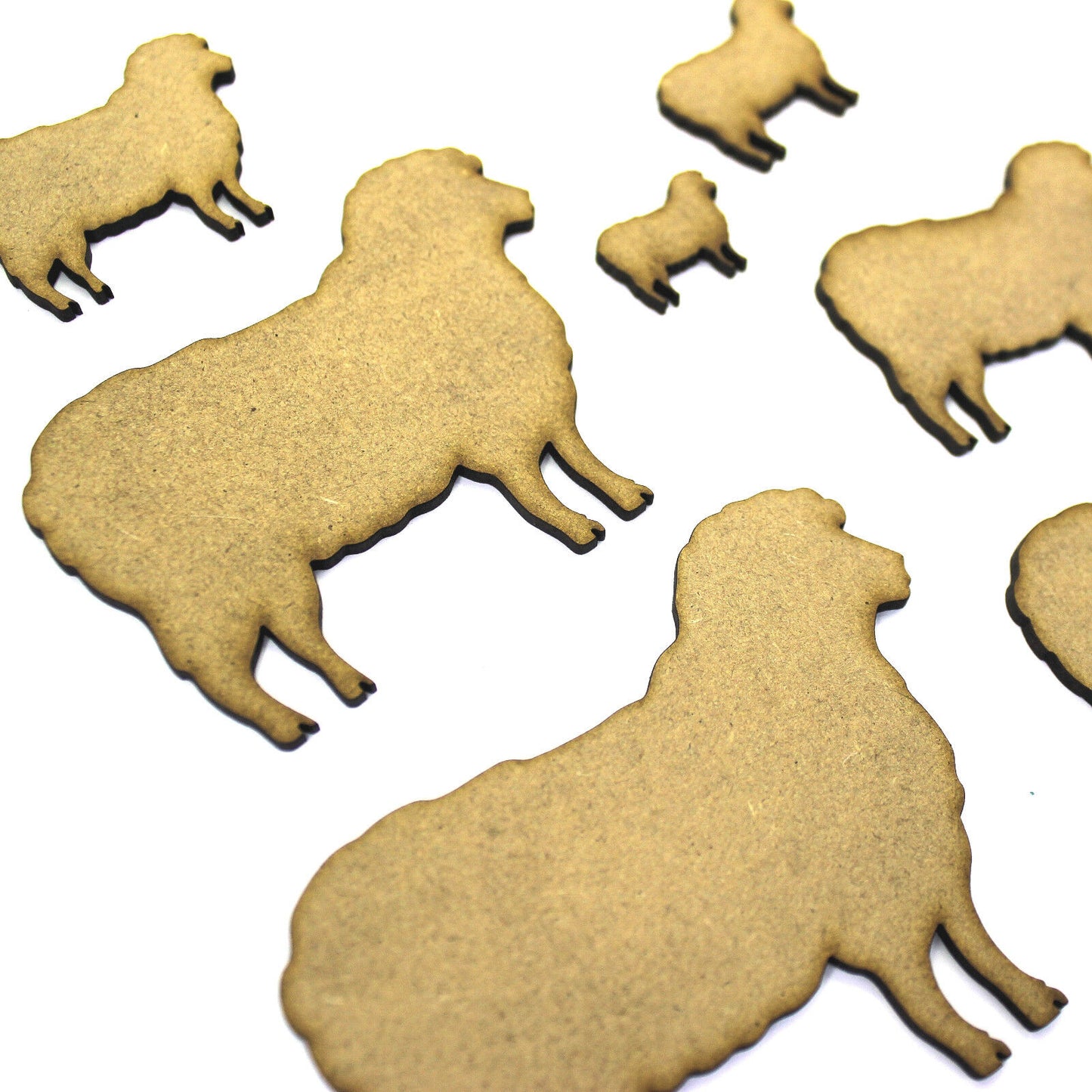 Sheep Craft Shape, 2cm to 20cm. 2mm MDF Wood. Animal Farm Farmyard Lamb Farmer