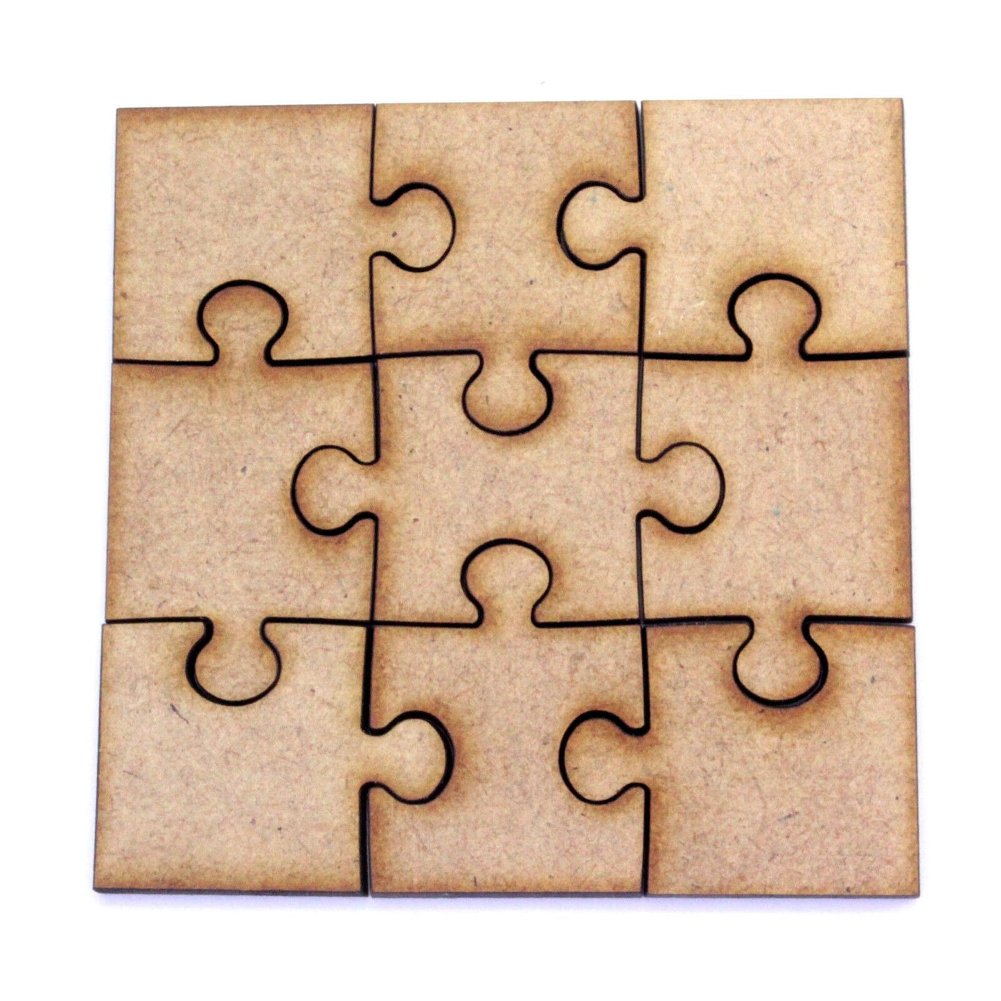 Jigsaw Piece Square MDF Craft Shapes. 4 Puzzle Size Options. Cut From 2mm MDF