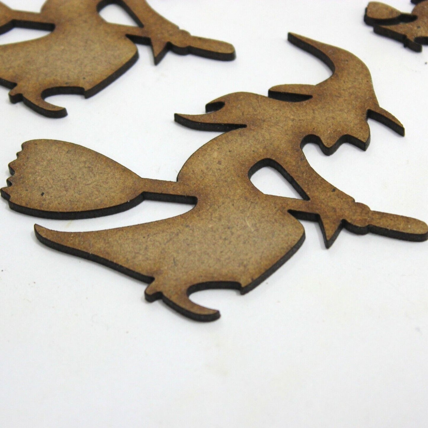 Witch on Broom Craft Shape, 3cm to 20cm. 2mm MDF Wood. Halloween, Witches spooky