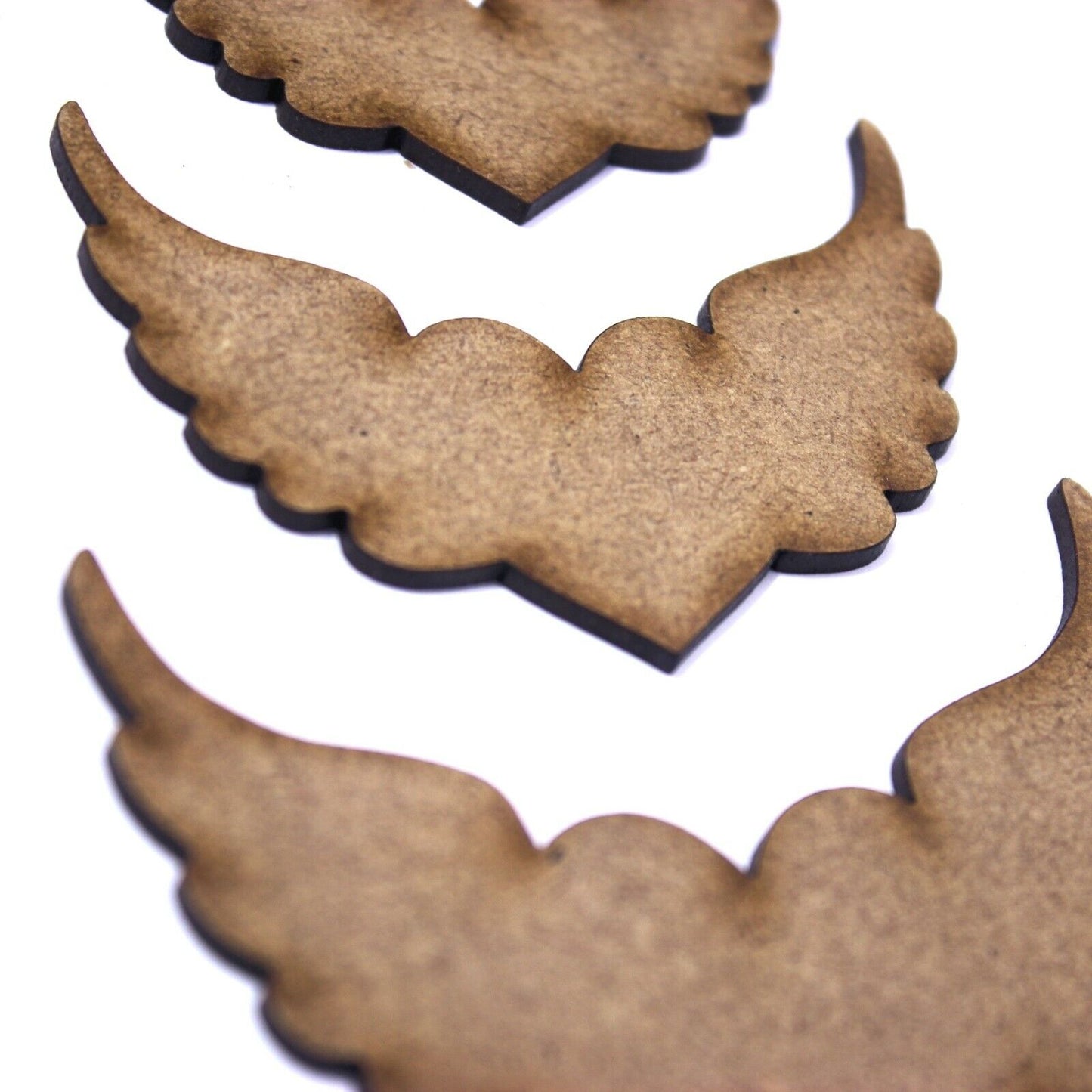 Heart with Angel Wings Craft Shape, Various Sizes, 2mm MDF Wood. Love