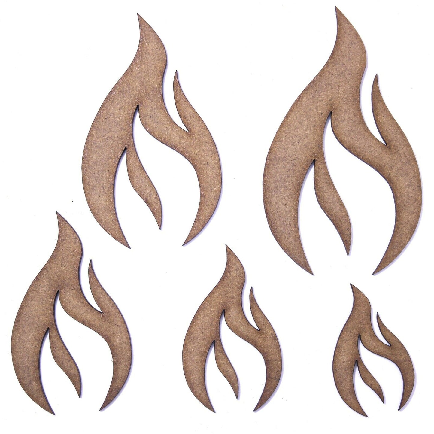 Flame Craft Shape, Various Sizes, 2mm MDF Wood. Fire, Campfire, Bonfire, Candle