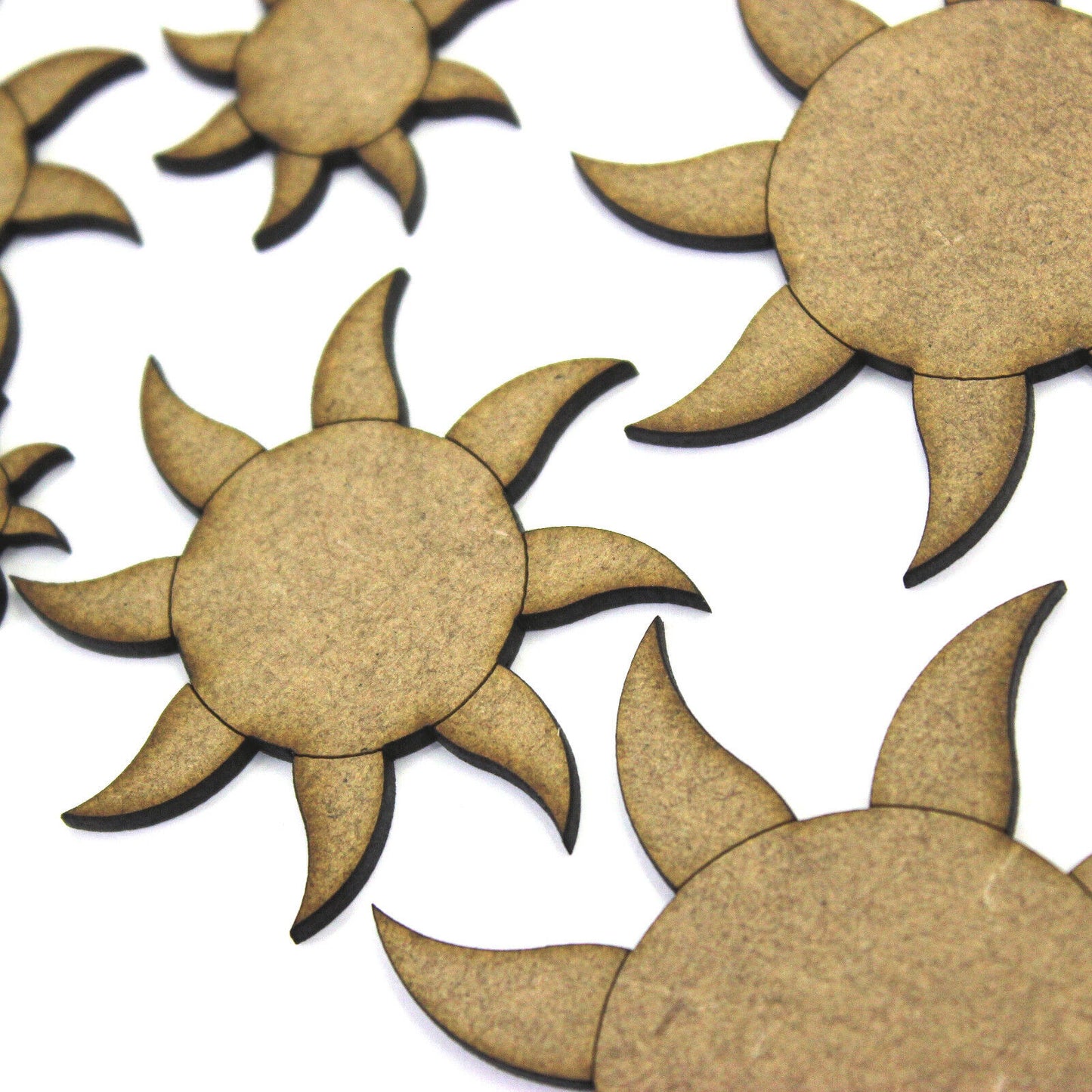 Sun with Rays Craft Shape Blank, Various Sizes, 2mm MDF Wood. Summer, Sunshine
