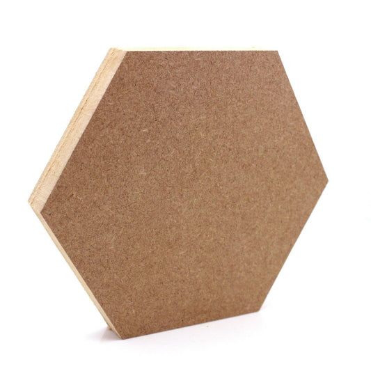 Free Standing 18mm MDF Hexagon Craft Shape. 10cm to 30cm Sizes. Bee, Blank, Base