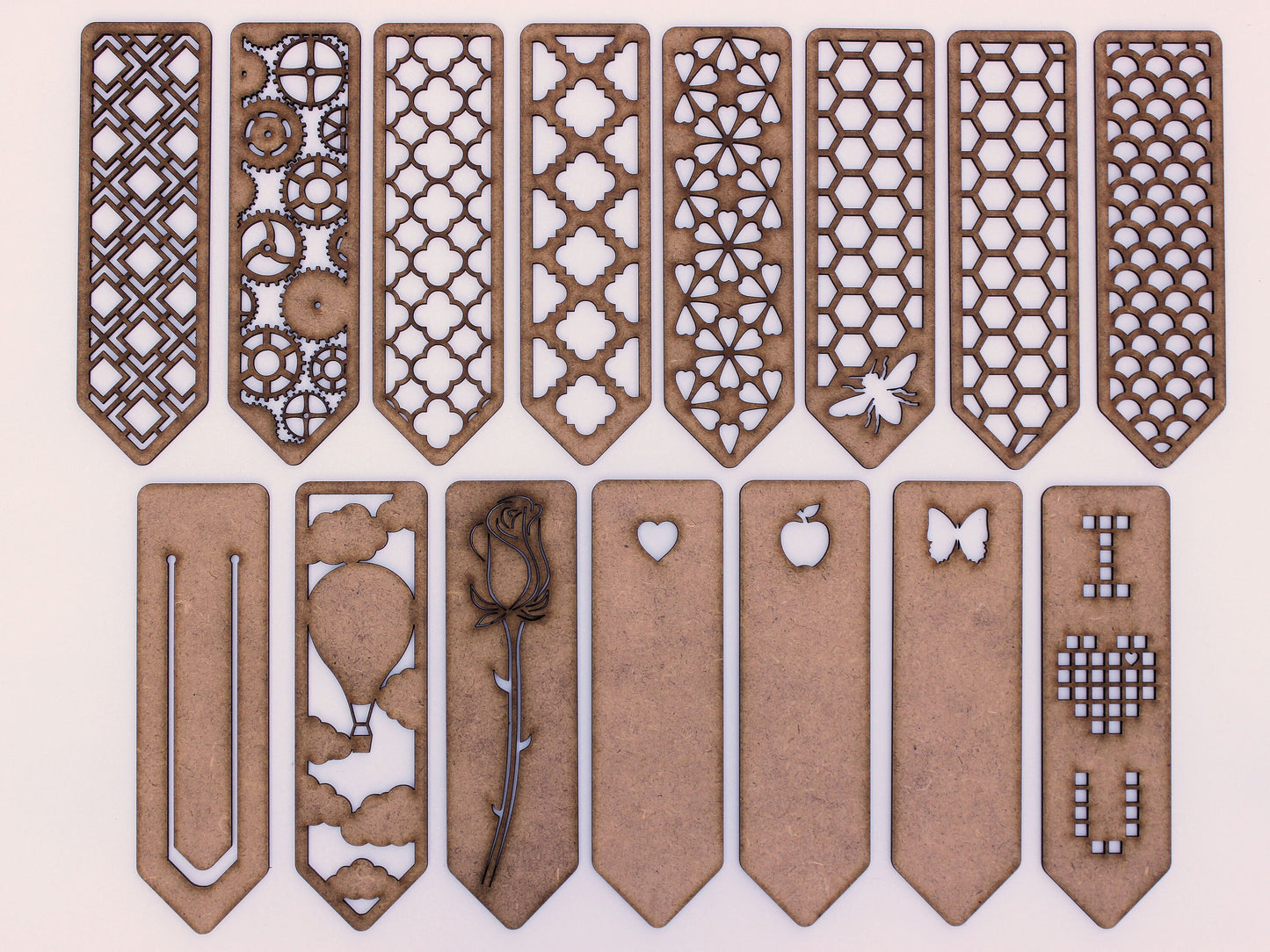 Bookmarks Laser Cut Digital File for wood, acrylic, card etc. 15 Designs. Vector laser template cut file DXF SVG Ai EPS Glowforge pdf.