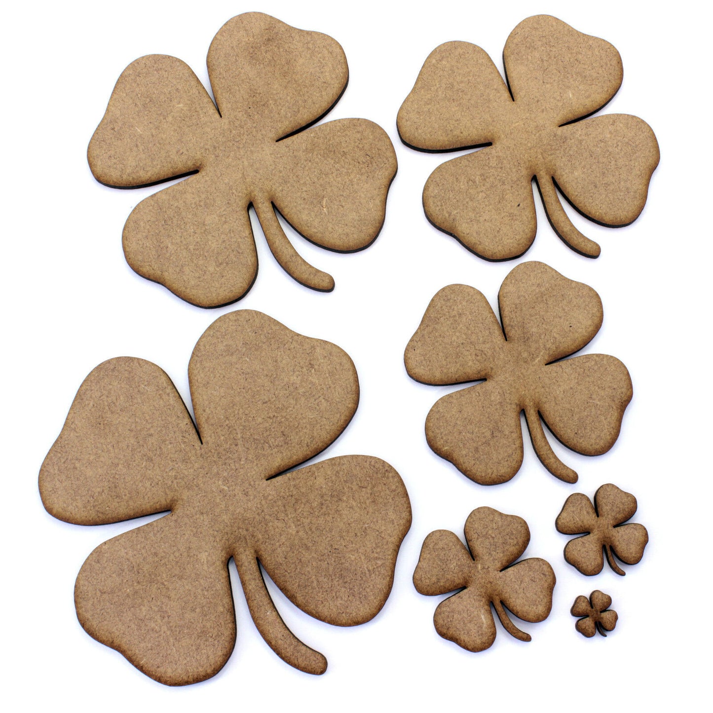 4 Leaf Clover Embellishments, Decorations, 2mm MDF Wood. St Patrick, Luck