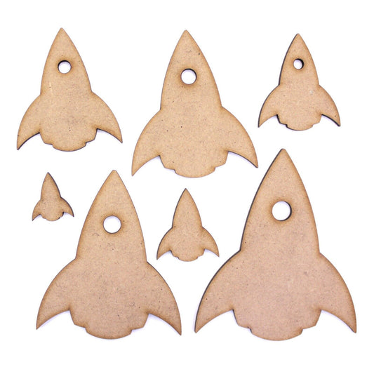 Rocket Craft Shape, Various Sizes, 2mm MDF Wood. Space, Sci Fi, Astronaut