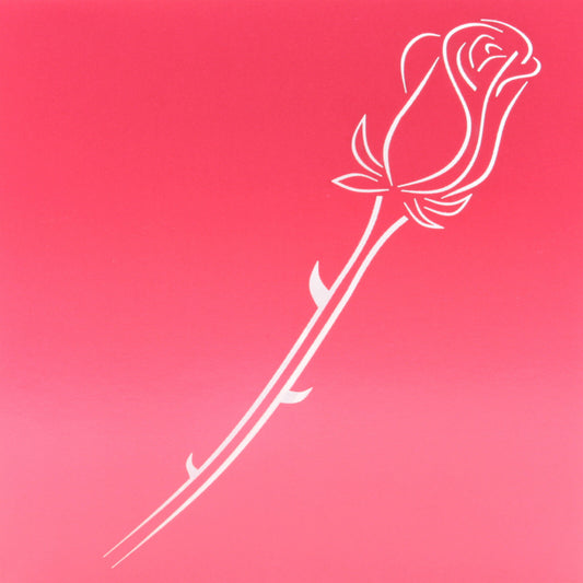 Rose Cutout Card - Red. Wedding, Anniversary, Thankyou Card, Birthday Card