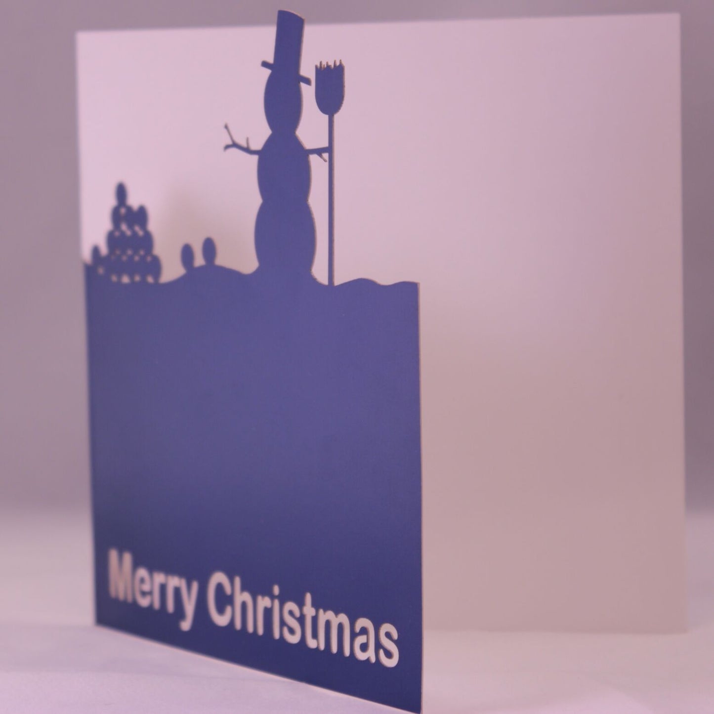 Laser Cut Snowman Silhouette Christmas Card