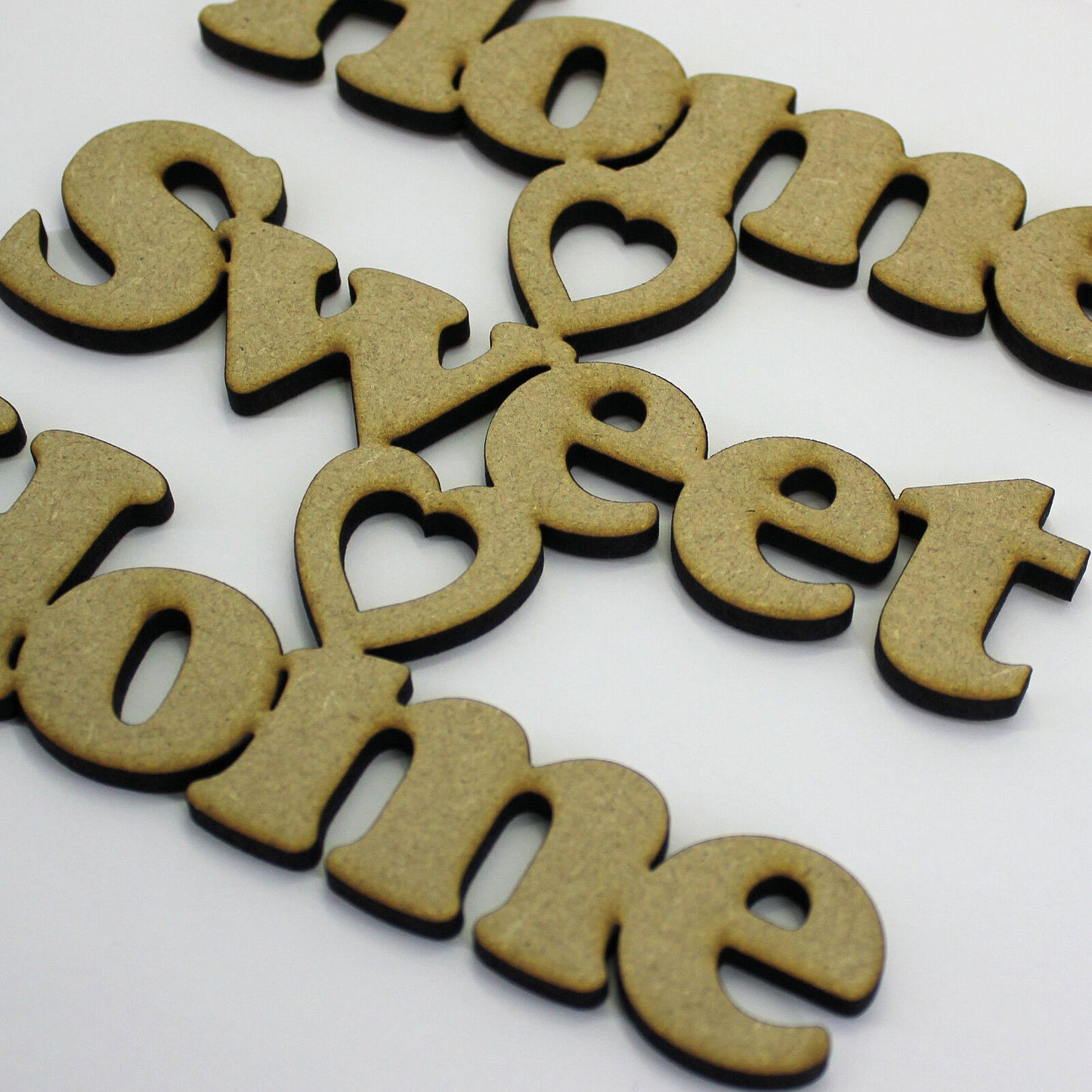 Home Sweet Home Phrase Hanging Decoration with hearts. Wooden/MDF - Home Decor