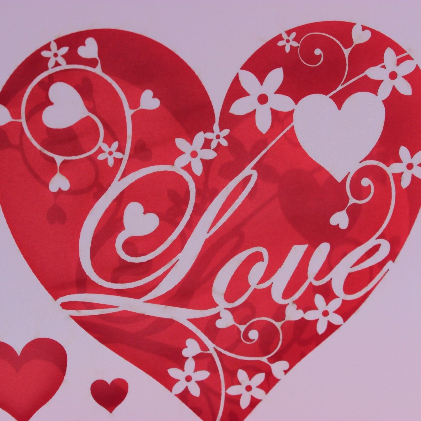 Laser Cut Card With Elegant Love and Heart Design - Wedding / Valentine's