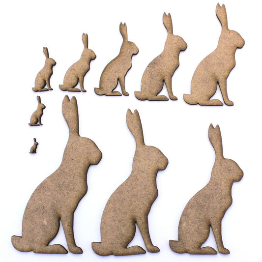 Sitting Rabbit / Hare Craft Shapes, 2mm MDF. Nature, Spring, Countryside