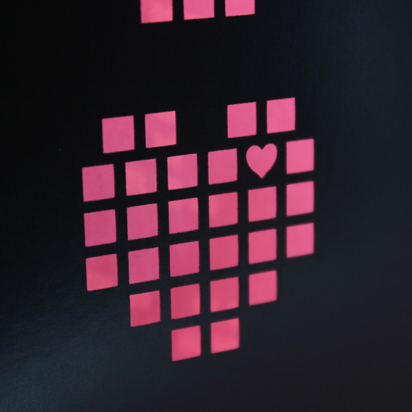 Laser Cut Card With Pink Pixel Design - Valentines, Birthday. Perfect for Geeks