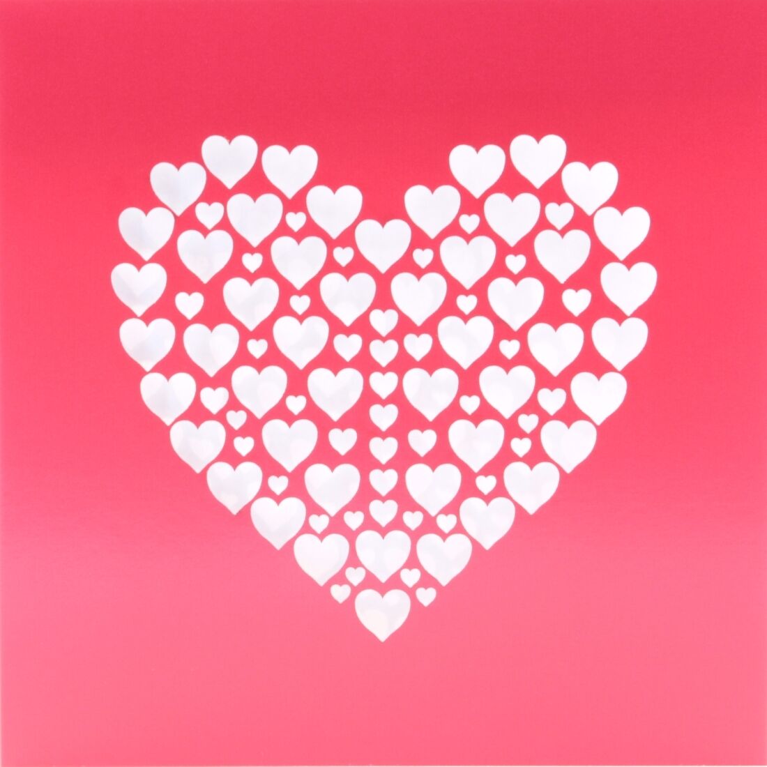 Laser Cut Hearts Valentine's Card - Red. Wedding, Anniversary, Thankyou. Love