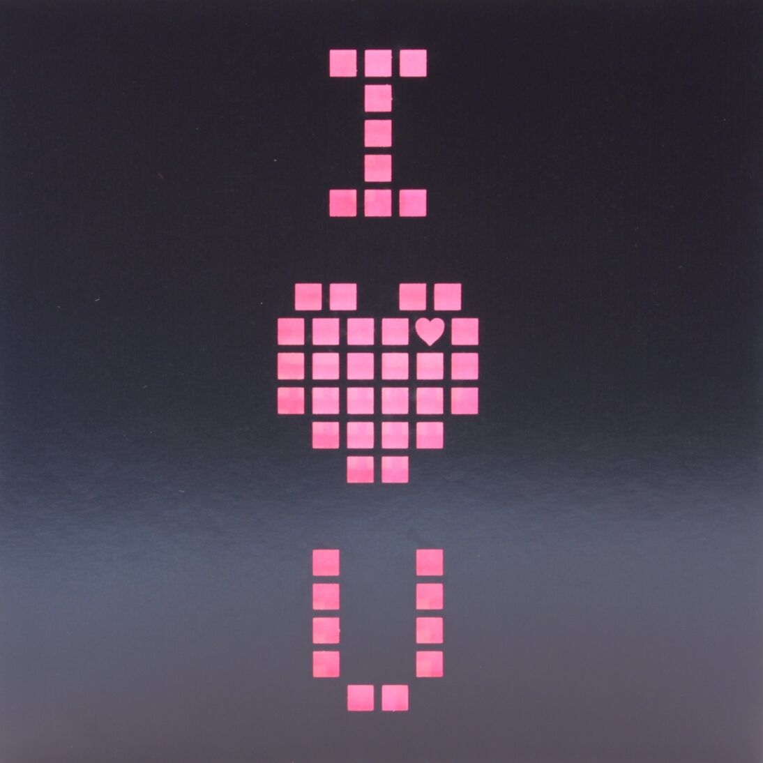 Laser Cut Card With Pink Pixel Design - Valentines, Birthday. Perfect for Geeks