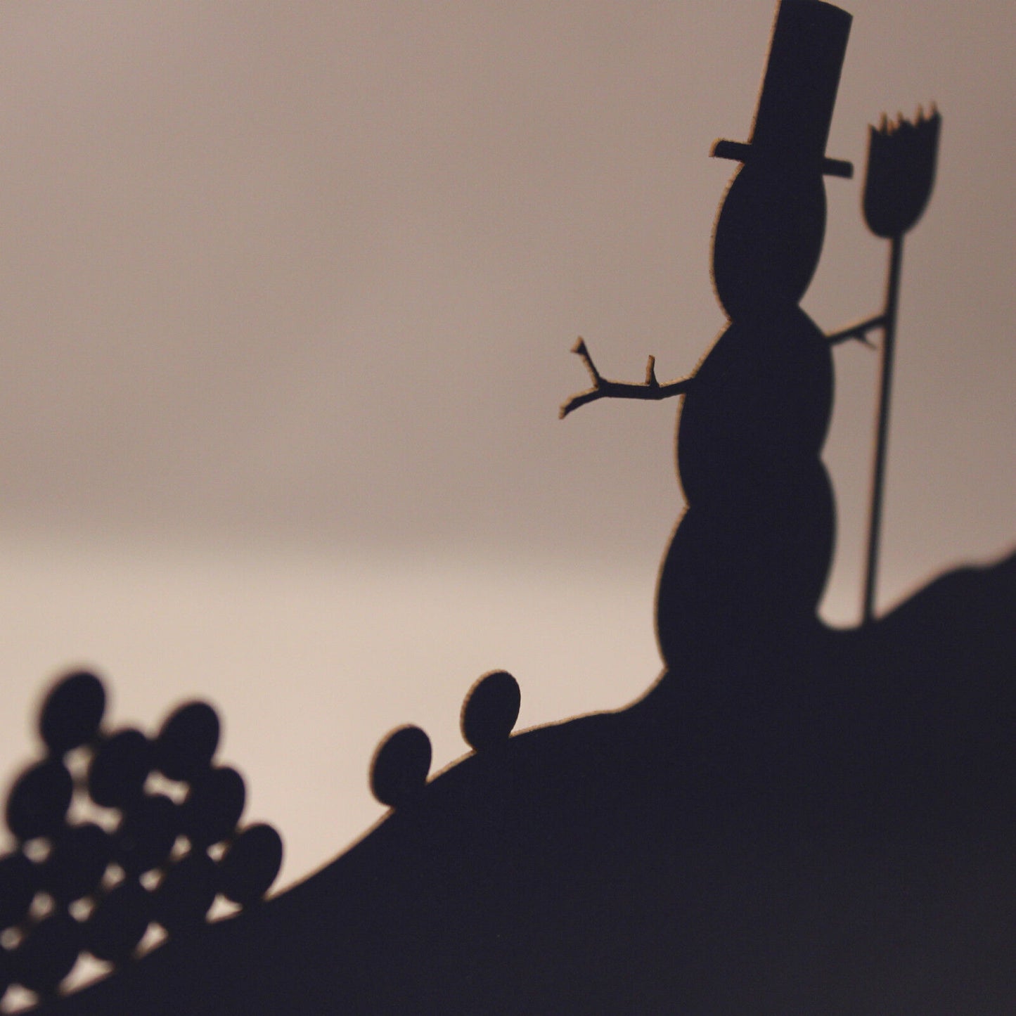 Laser Cut Snowman Silhouette Christmas Card