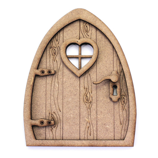 3D Fairy Door Kit. Natural MDF, Engraved Woodgrain Effect. Skirting Decoration