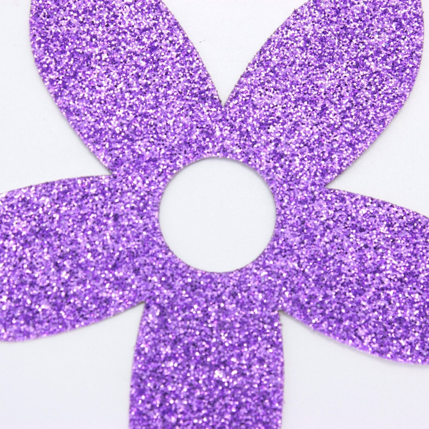 Purple Glitter Large Flower Card Embellishment / Topper