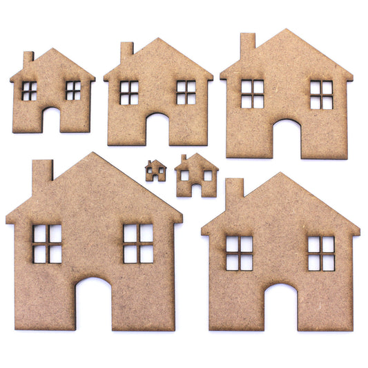 House / Home Craft Shapes. Various Sizes 10mm - 200mm. 2mm MDF Laser Cut