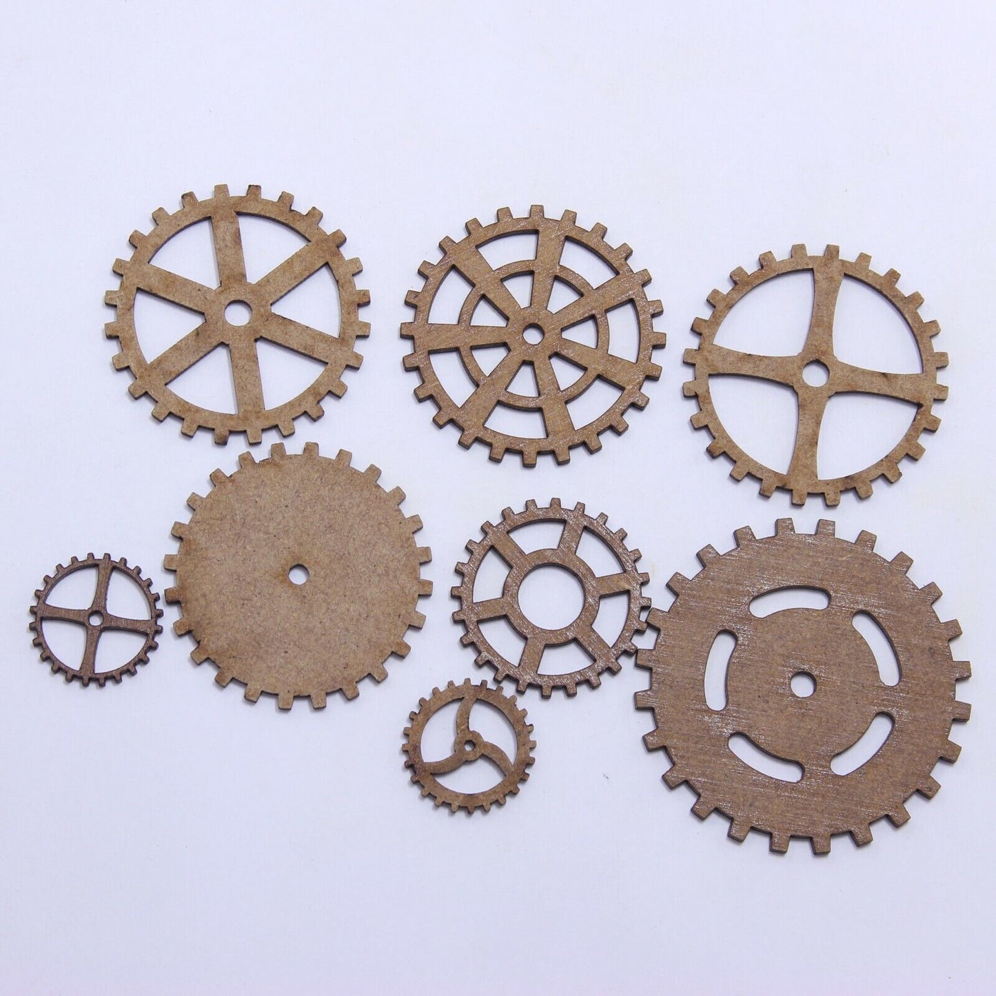 Mixed MDF Cog Shape Bundle. Pack of 20. Steampunk mixed media snip art project,