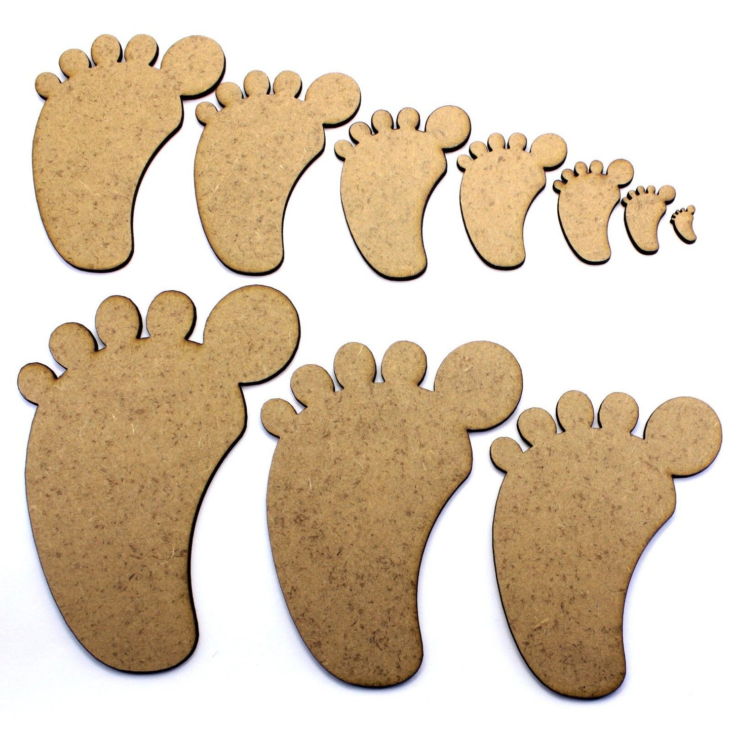 Foot / Feet Craft Shape, Embellishments, Decorations, 2mm MDF. Baby, Christening