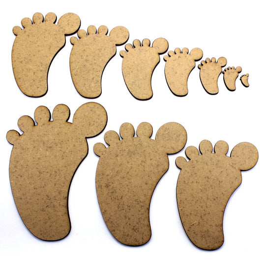 Foot / Feet Craft Shape, Embellishments, Decorations, 2mm MDF. Baby, Christening