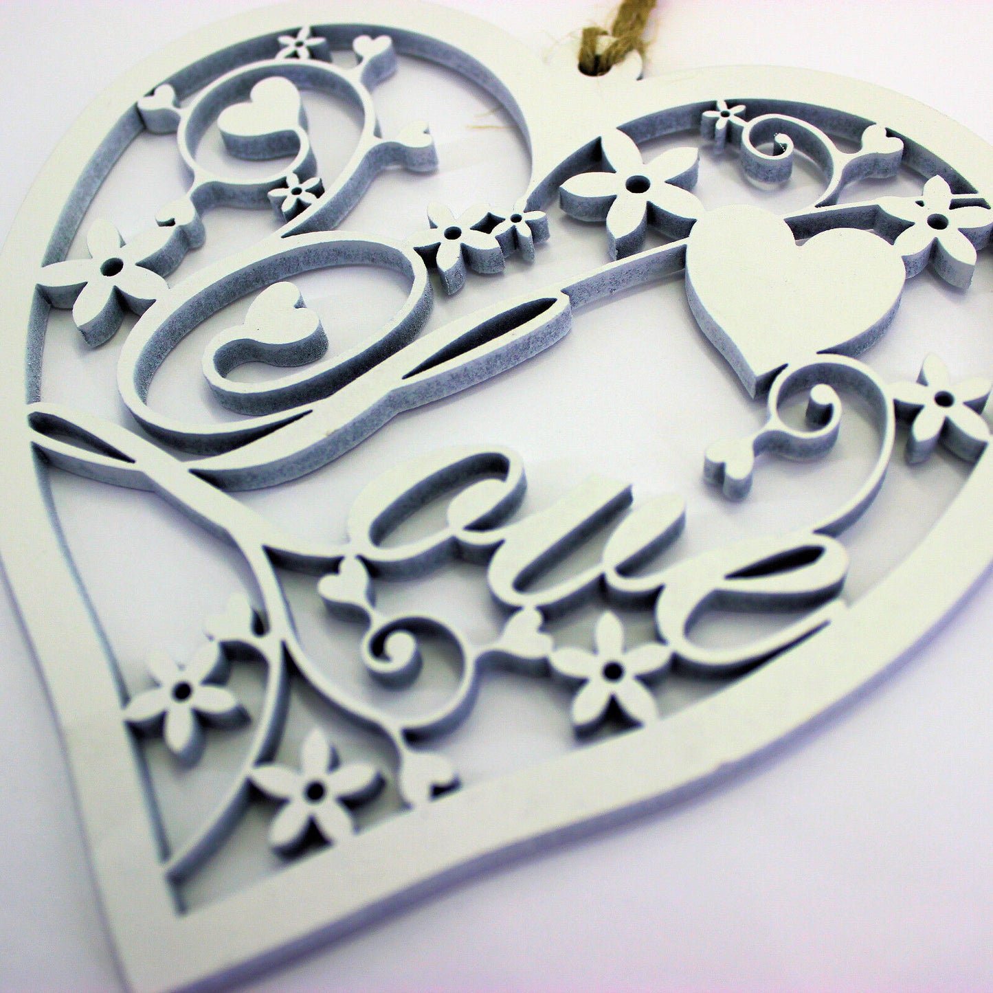 Hanging Decoration - White Fancy Love Heart. Home Decoration. Valentine, Wedding