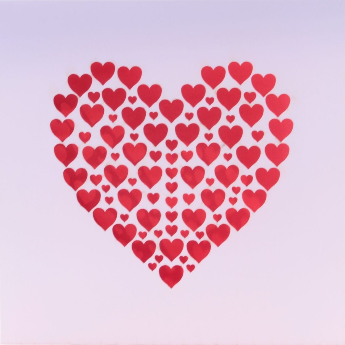 Laser Cut Hearts Valentine's Card - Pink