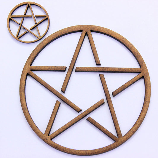 Pentagram Craft Shape, Embellishments, Decorations, 2mm MDF Wood. Wicca, Pagan