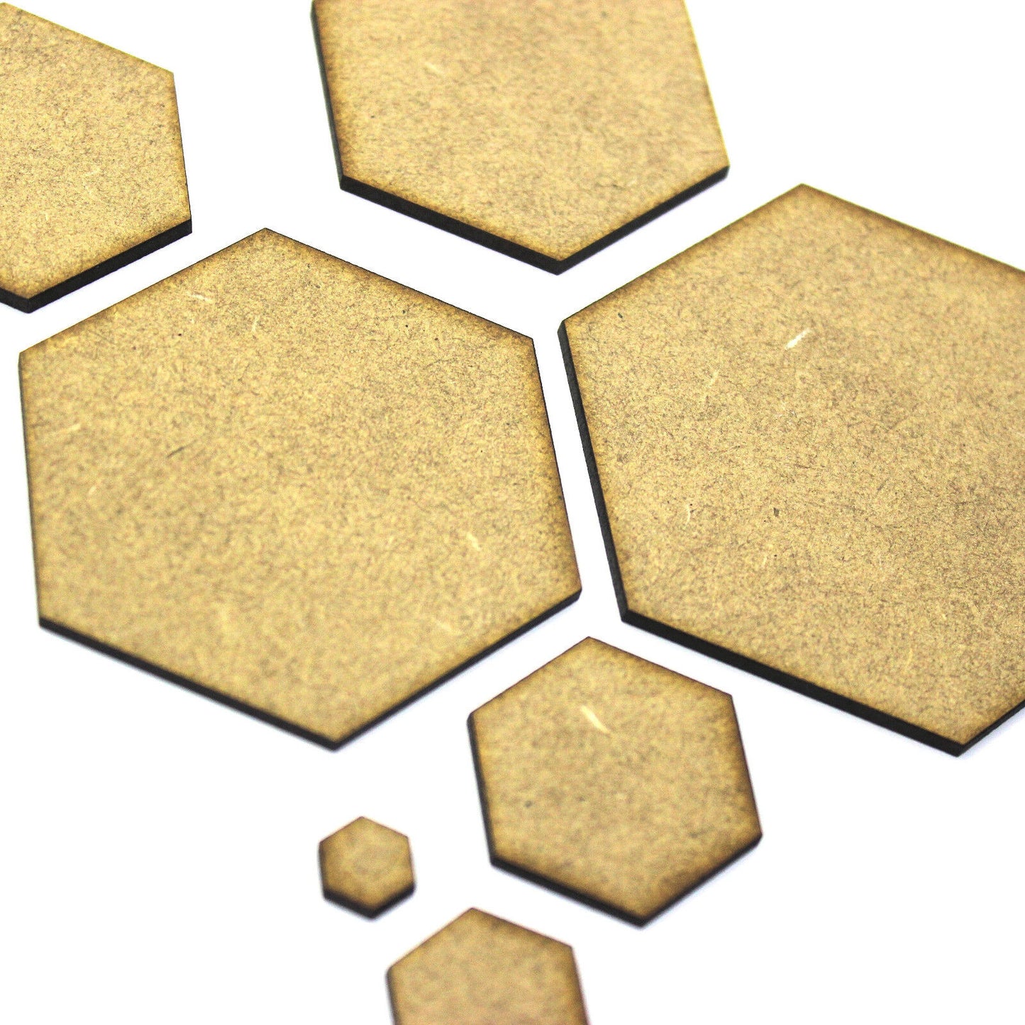 Hexagon Craft Shape Blank Base, Various Sizes, 2mm MDF. RPG Board Game Tile, Bee