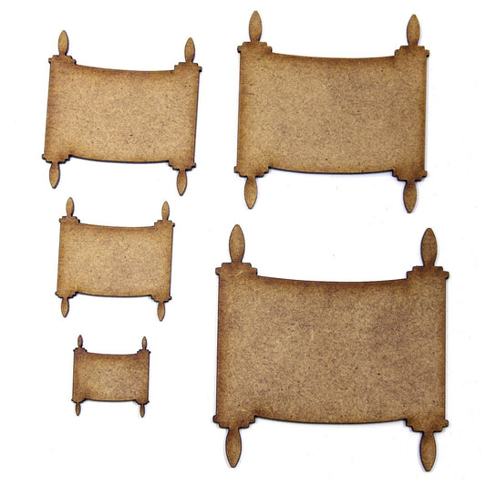 Scroll Craft Shape, Various Sizes, 2mm MDF Wood. Hebrew, Torah